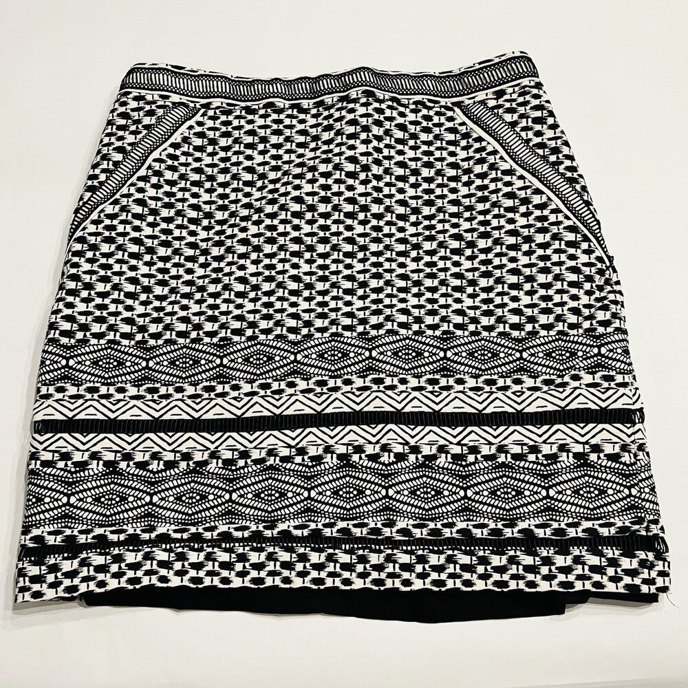 White House White Market Rear Zip Abstract Lined Pencil Skirt. Women's 8